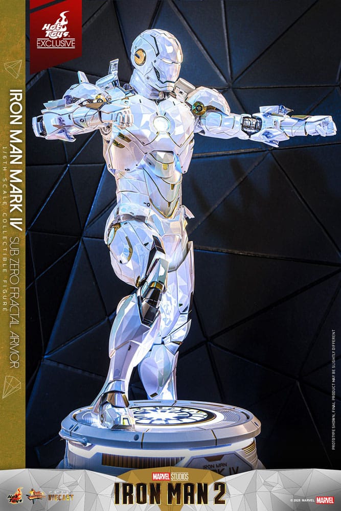 Iron Man 2 Movie Masterpiece Diecast Action Figure 1/6 Iron Man Mark IV (Sub-Zero Fractal Armor) Hot Toys Exclusive 33 cm